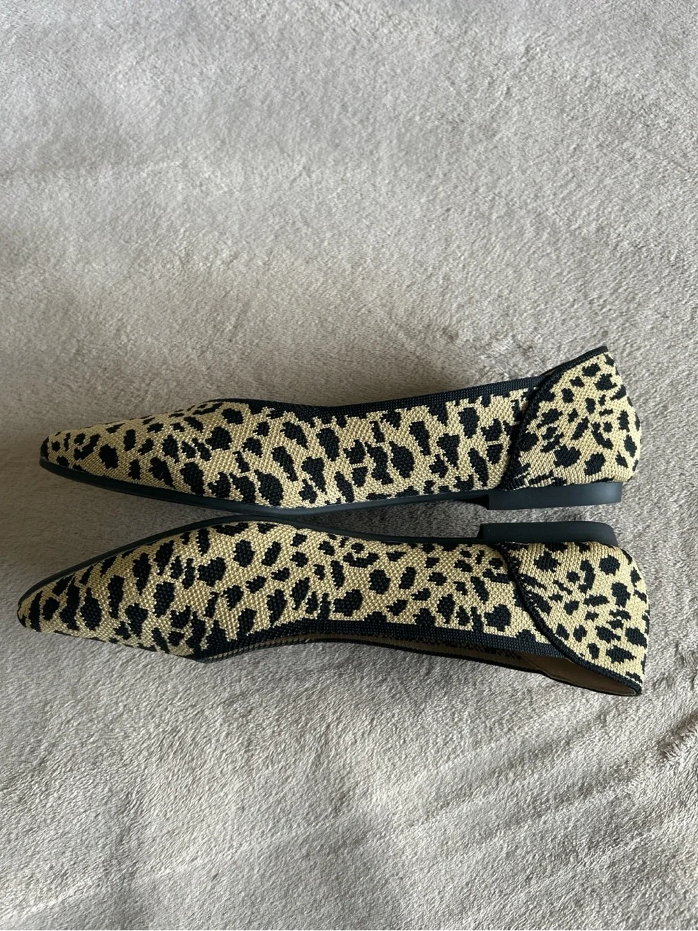 Semwiss Leopard Print Pointed Toe Flats Memory Foam Comfort Shoes EU 42 US 11